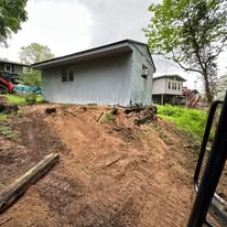 Failed Wall Replaced — Block Wall Around Shed photo 2